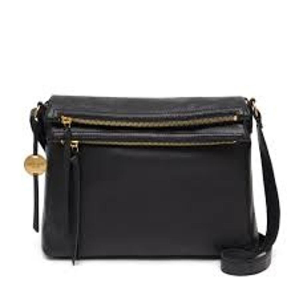 Margot New York genuine leather black crossbody bag purse Anthroplogie shoulder